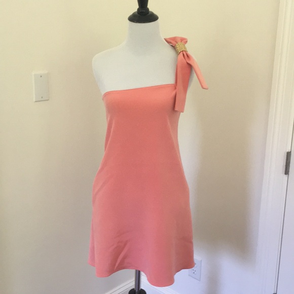jay godfrey Dresses & Skirts - Jay Godfrey one shoulder bow cocktail dress pink